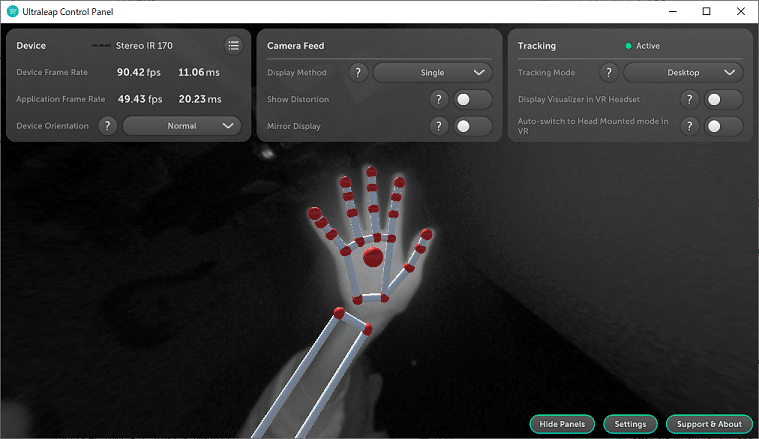 Ultraleap社 Hand Tracking用Windows版SDK Version5.7.2について